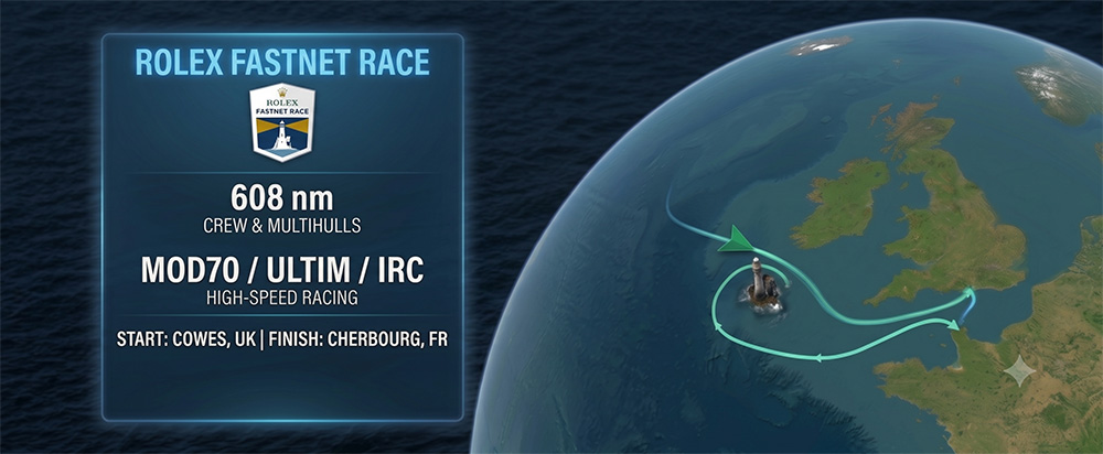 Projected course line showing where wind and current will carry the boat